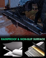 5/6/7/8FT Wheelchair Ramp Non-Skid Folding Aluminum Ramps Steps w/4 Support Legs
