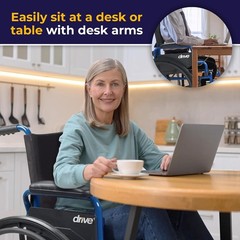 Drive Medical Blue Streak Lightweight Wheelchair – Blue- 20 inch