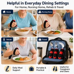 Bendable Adaptive Utensils 3-Piece Set,Fork Spoon Rocker Knife,Adjustable Angle