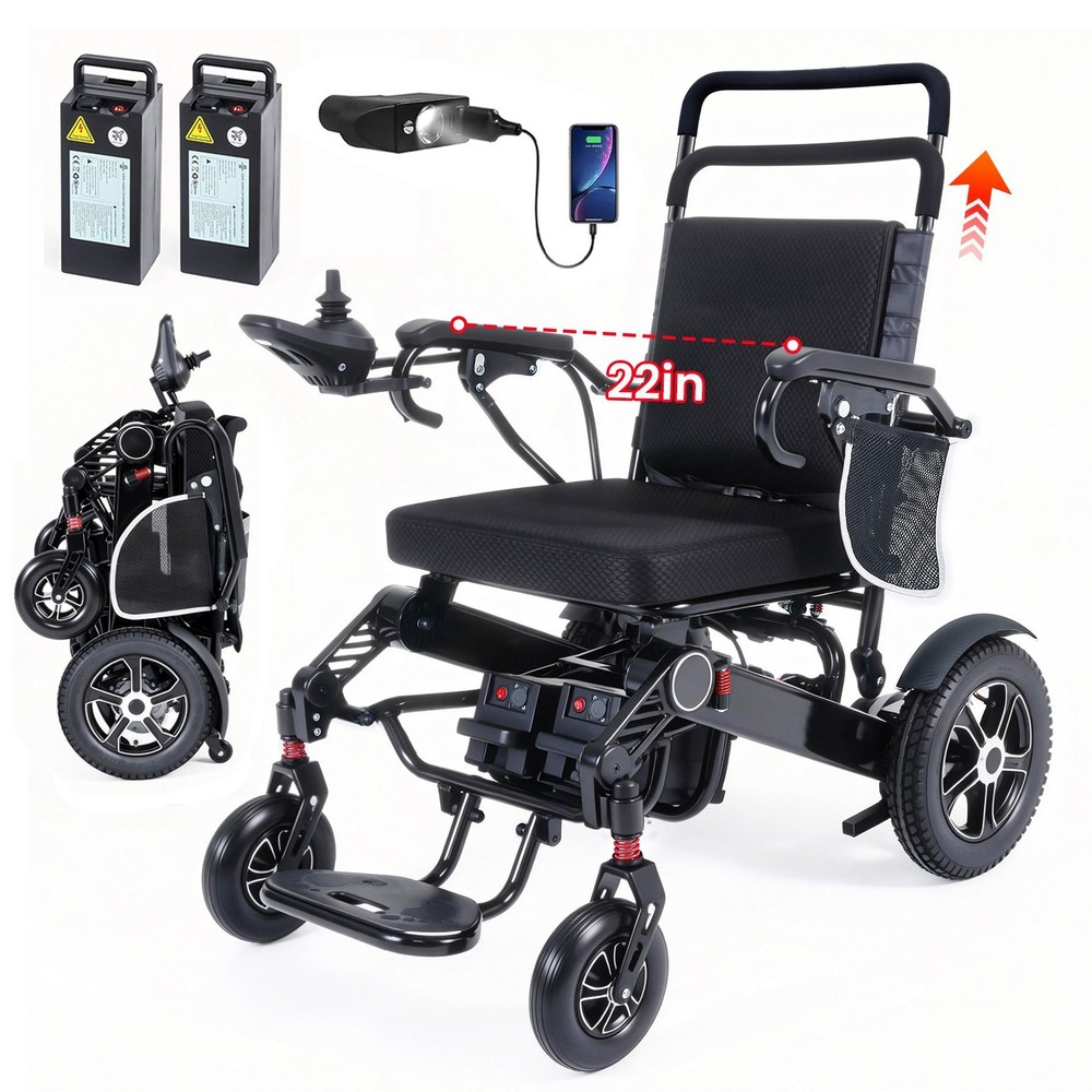 440 lbs Heavy-duty electric wheelchair, 22″ Seat width, 24AH Battery, 700W Motor