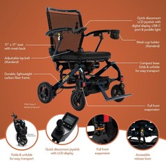 Pride Mobility Jazzy Carbon 27 Folding Light Power Chair 300lb Cap. – Open Box