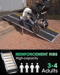 VNN 7ft Wheelchair Ramp Mobility Scooter Threshold Ramp for Home Steps & Stairs