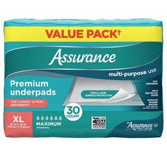 ( 2 pack ) Assurance Unisex Premium Underpad for Adults, XL, 30 Count