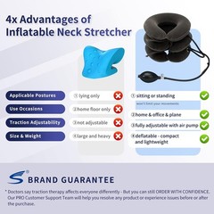 Portable Adjustable Neck Traction Pillow for Instant Pain Relief – 12-17″ Size