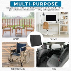 Menkxi 20 x 20 x 5 Inch Leather Memory Foam Seat Cushion for Chair Extra Larg…