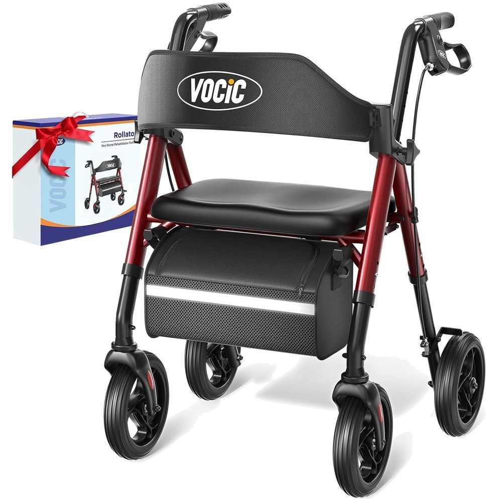 Z21 Rollator Walker with Seat, 8″ Wheels, 350lb Capacity