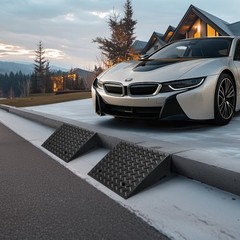 Driveway Curb Ramp, 7000 lbs Load Capacity, 7 Inches Rise Height Heavy Duty Curb