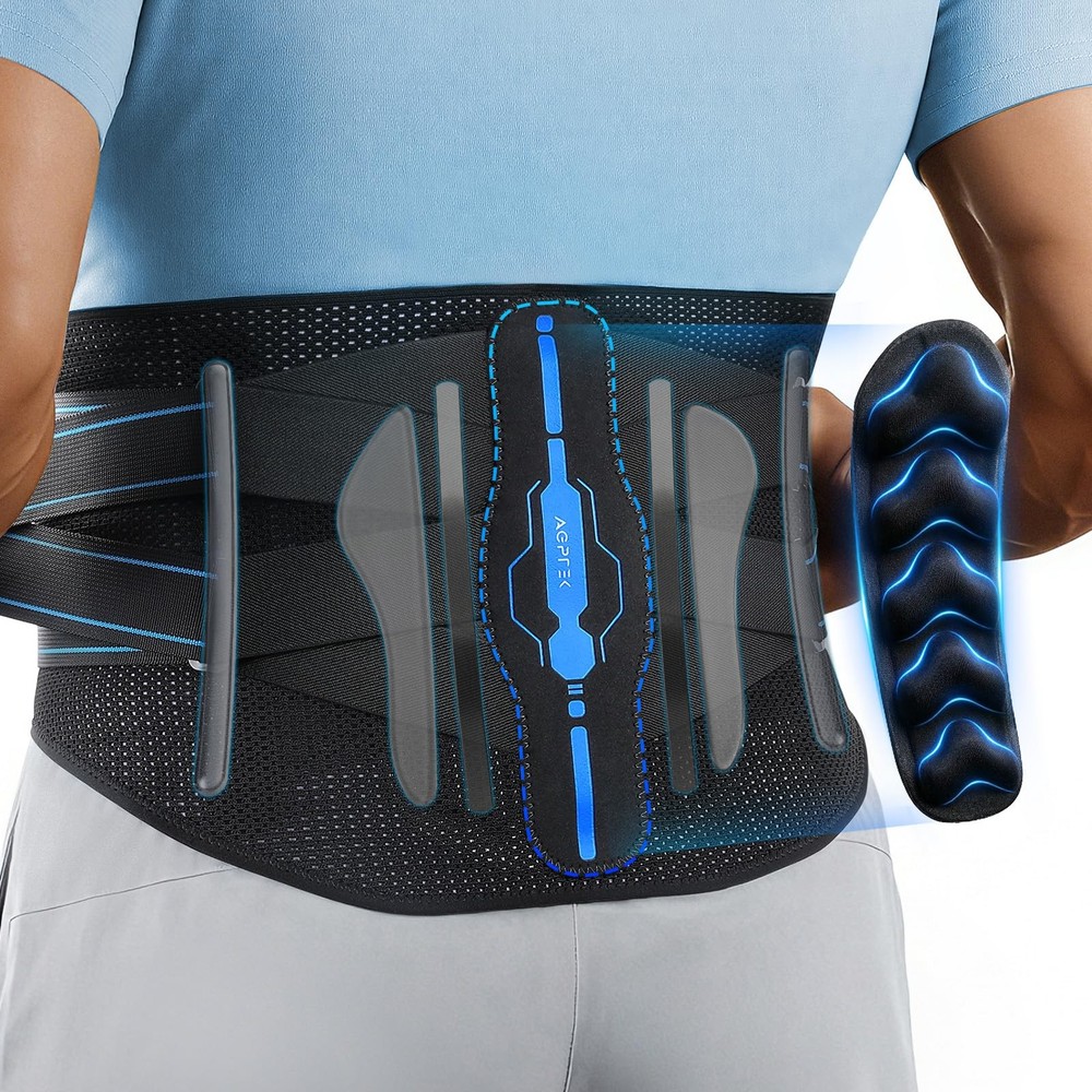AGPTEK Back Brace for Lower Pain Relief, Breathable Air Mesh Large