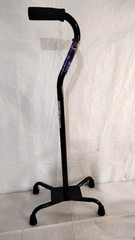 Medline Aluminum Quad Cane with Large Base – Height Adjustable 29-38in – Support