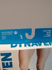 Dynaven Solid Black 1 Pair Knee High Medical Compression Socks Men’s Size XS