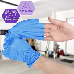MED PRIDE Nitrile/Vinyl Blend Exam Gloves, Powder-Free, X-Large, Blue