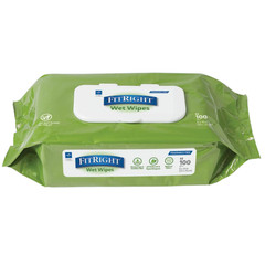 FitRight Aloe Personal Cleansing Incontinence Wipes 8 x 10 inch, White 600Ct