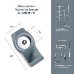 Walker skis Glides for Folding Walkers 4 Pack Walker Accessories Walker Glides