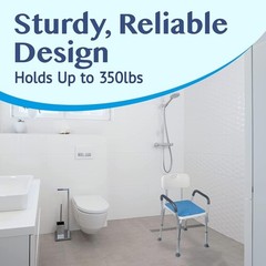 Bath Stool Shower Chair with Back Bath Seat & Arms Adjustable Height-300lbs
