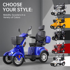 800W 4-Wheel Heavy Duty Mobility Scooter 60V/20Ah 31 Miles for Seniors 500lbs
