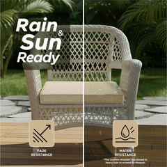 Outdoor Chair Cushions, Water-Resistant & 19″ x 4 Pack, Natural