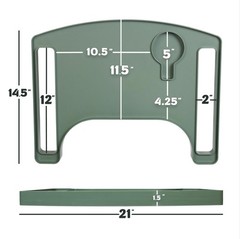 Sigo Green Walker Tray for Rolling Folding Walker, Tray Table with Cup Holder…