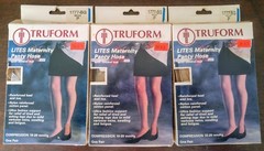 3 Pair Truform Lites Maternity Panty Hose Beige 1777-BG P 10-20 mmHg
