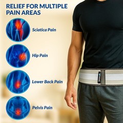 Dainely SI Joint Belt for Women & Men, Sacroiliac Hip Support Regular, Black
