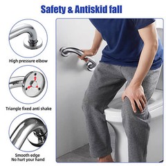 2Pcs Stainless Steel Grab Bar Bathroom Safety Handicap Shower Tub Handle Support