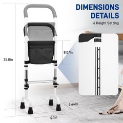 Upgraded Mobility Stand Assist Aid for Elderly, Adjustable Walking Cane for S…