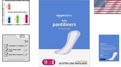 Daily Use Extra Long Pantiliners – Unscented 68 Count for Optimal Protection