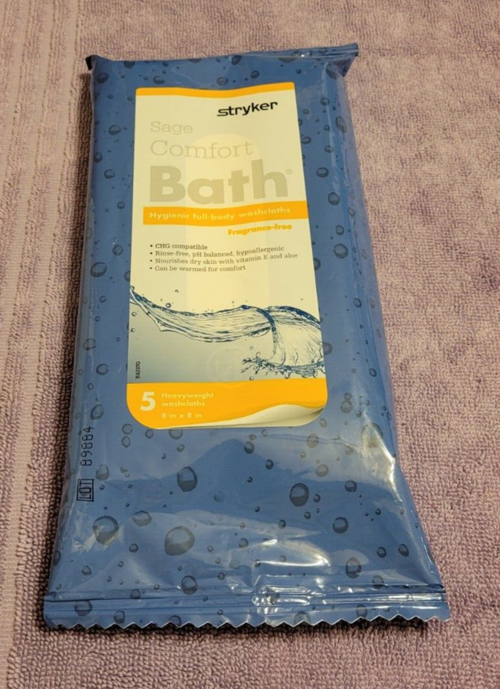 New! Stryker Sage Comfort Bath Fragrance-Free Washcloths