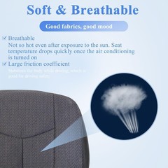 #69C Dark Cloth Driver Side Bottom Replacement Seat Covers Compatible Gray