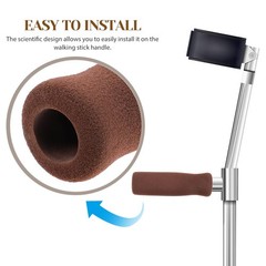 Crutch Handle Grips Non-Slip Cane Handle Wraps Ergonomic Comfortable Crutch H…