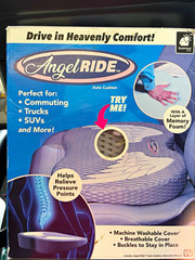 AngelRIDE Auto Seat Cushion, Memory Foam, Breathable Gray w/ Removable Cover
