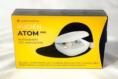 Audien Atom One OTC Hearing Aids Wireless, Rechargeable, Beige (B1)