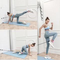1 Pair Adjustable Ankle Straps Resistance Bands with D-Ring for Gym Training