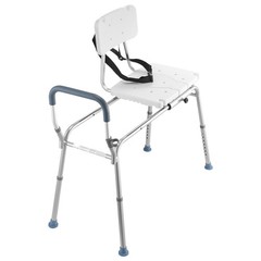Uimoso Sliding Shower Chair with Cut-Out Seat and Backrest, Supports 400 lbs