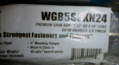 WingITS Premium Grab Bar/ Satin Knurled S.S. Holiday 🇺🇲🎂🎆😁 DEAL