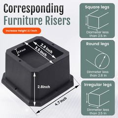 BTSD-home Furniture Risers 2 Inch Bed Heavy Dut y 4 Pack, 2