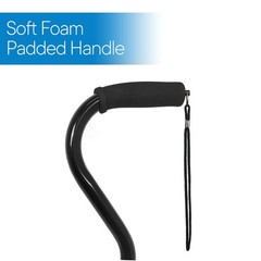 RMS Quad Cane – Adjustable Walking with 4-Pronged Base for Extra Black