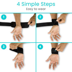 Vive Wrist Support Wrap (2 Pack) – Band for Tennis, Working Out, Golf & Sports –