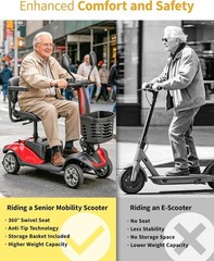 4 Wheel Mobility Scooter for Adults Seniors 350W Electric Travel Scooter 350lbs