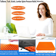 Plus Size Gel Seat Cushion for Long Sitting, Extra Large Cooling Supportive Seat