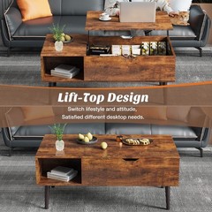 Sweetcrispy Lift Top Coffee Tables For Living Room Small Rising Wooden Center