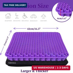 Ergonomic Gel Seat Cushion for Back and Tailbone Pain Relief – Breathable Design