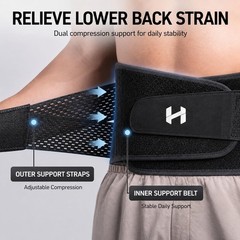 XL Adjuststable Back Brace Men Women Lumbar Support Belt 7 Flexible Support Bars