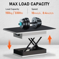 Electric Lifting Platform 330LBS Load height 8 to 27 inch, Smart controller
