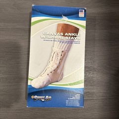 Sport Aid Canvas Ankle w/Spiral Stays (Shoe Size 9-10.5) Natural Large