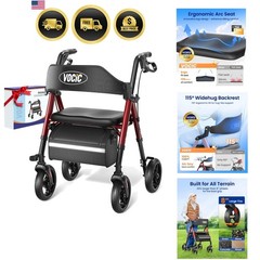 Senior Walkers for Adults Rollator Walker with Seat Big Wheels Lightweight