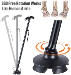 Extendable 5-Levels Adjustable Height LED Walking Cane Retractable Walking Stick