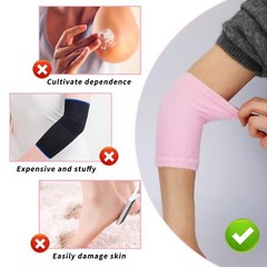 2 Pair Elbow Gel Cover Moisturizing Sleeves for Dry Skin Soften Cracked Skin