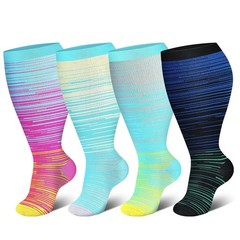 Plus Size Compression Socks 1/3/5 Pairs, Unisex Non-Slip, Fast Dry for Sports