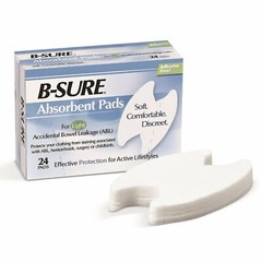 B-Sure Unisex Incontinence Liner Butterfly Shape 14-7031-224 Light 24 Ct