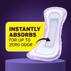 Poise Overnight Incontinence & Postpartum Pads for Bladder Leaks, 8 Drop Extra